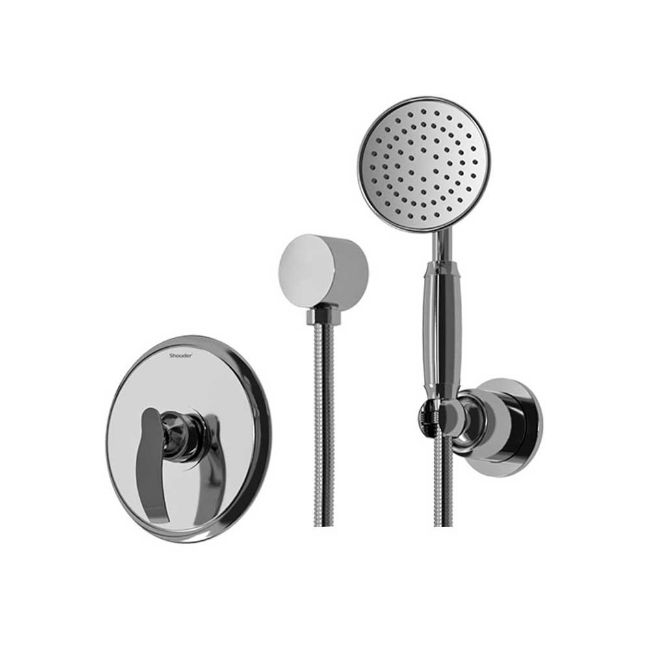 تصویر  شیر حمام توکار شودر مدل گلوریس BRASS رنگ کروم تیپ 2