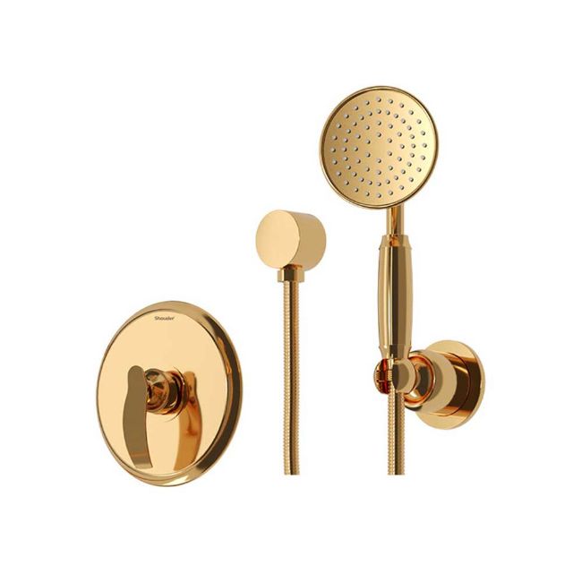 تصویر  شیر حمام توکار شودر مدل گلوریس BRASS رنگ طلا تیپ 2
