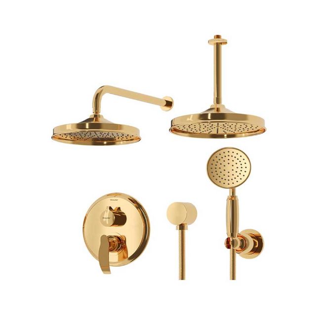 تصویر  شیر حمام توکار شودر مدل گلوریس BRASS رنگ طلا تیپ 3