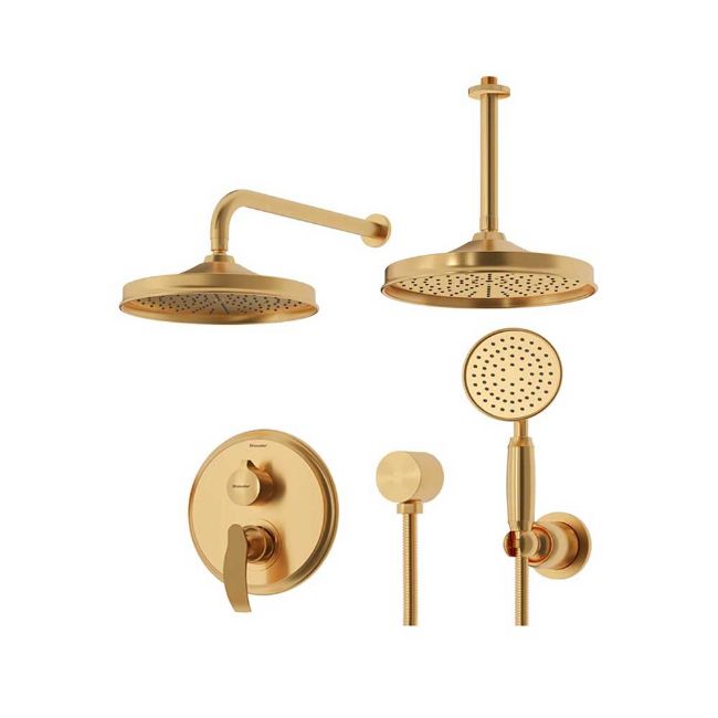 تصویر  شیر حمام توکار شودر مدل گلوریس BRASS رنگ طلا مات تیپ 3