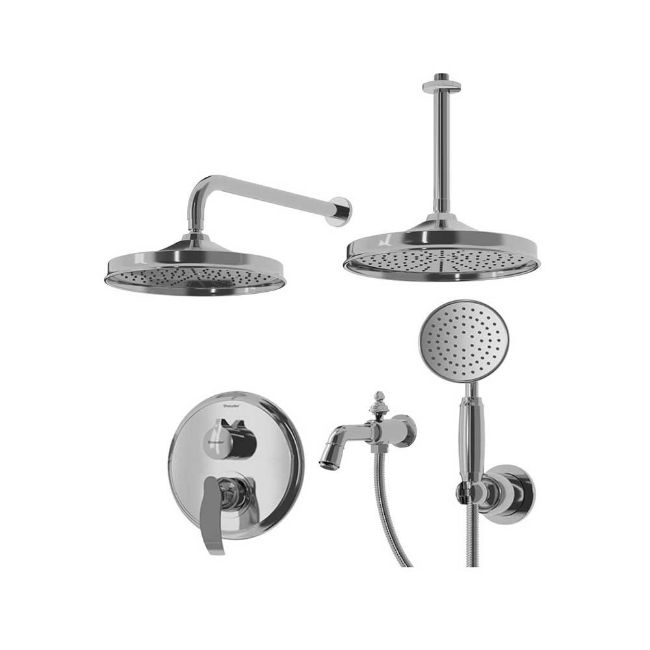 تصویر  شیر حمام توکار شودر مدل گلوریس BRASS رنگ کروم تیپ 4