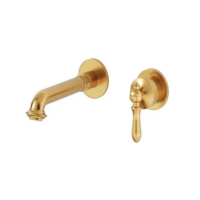 تصویر  شیر روشویی دو تکه توکار شودر مدل زیگموند BRASS رنگ طلا مات
