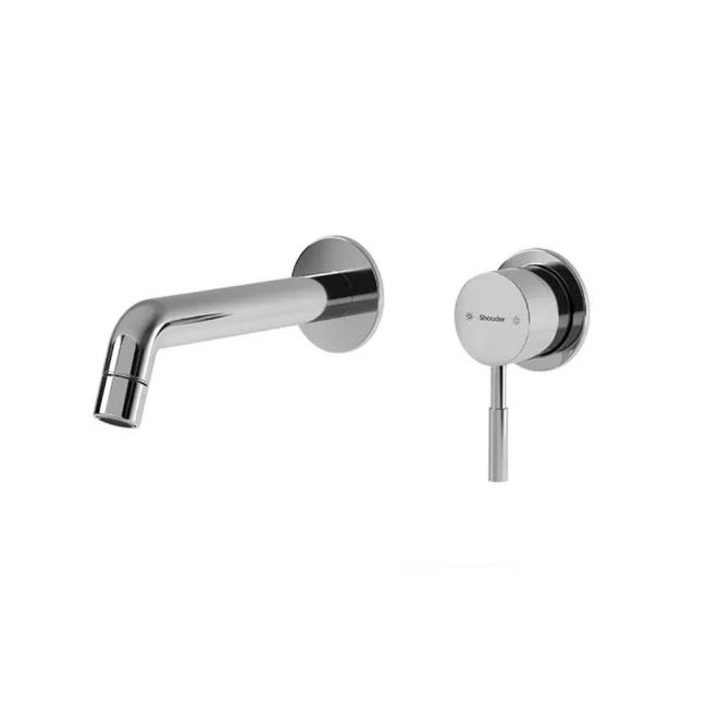 تصویر  شیر روشویی دو تکه توکار شودر مدل روگن BRASS رنگ کروم