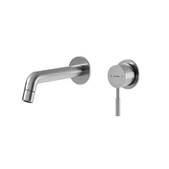 تصویر  شیر روشویی دو تکه توکار شودر مدل روگن BRASS رنگ کروم مات