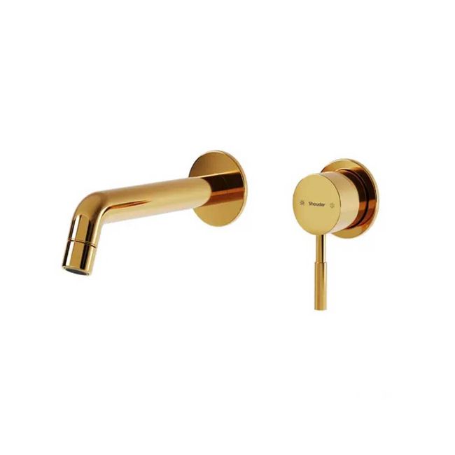 تصویر  شیر روشویی دو تکه توکار شودر مدل روگن BRASS رنگ طلا