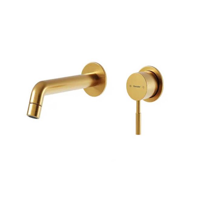 تصویر  شیر روشویی دو تکه توکار شودر مدل روگن BRASS رنگ طلا مات