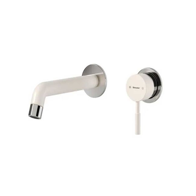 تصویر  شیر روشویی دو تکه توکار شودر مدل روگن BRASS رنگ شیری کروم