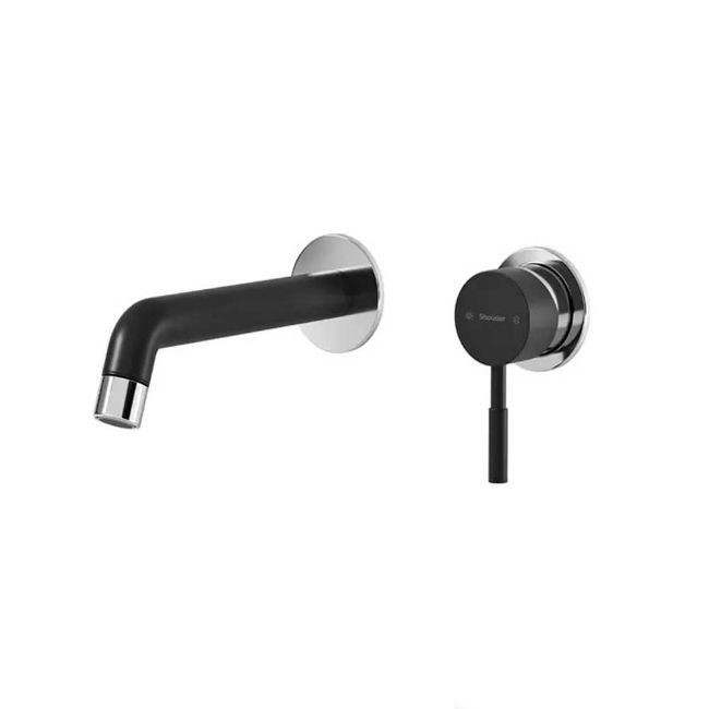 تصویر  شیر روشویی دو تکه توکار شودر مدل روگن BRASS رنگ مشکی کروم
