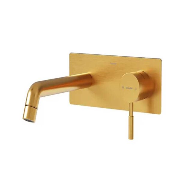 تصویر  شیر روشویی یک تکه توکار شودر مدل روگن BRASS رنگ طلا مات