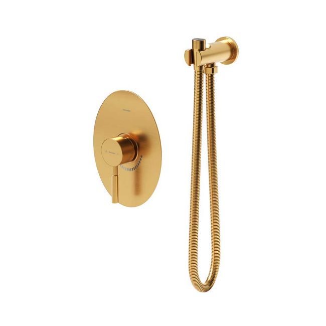 تصویر  شیر توالت توکار شودر مدل روگن BRASS رنگ طلا مات