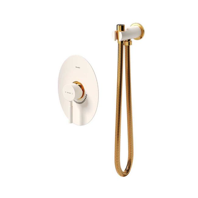 تصویر  شیر توالت توکار شودر مدل روگن BRASS رنگ شیری طلا