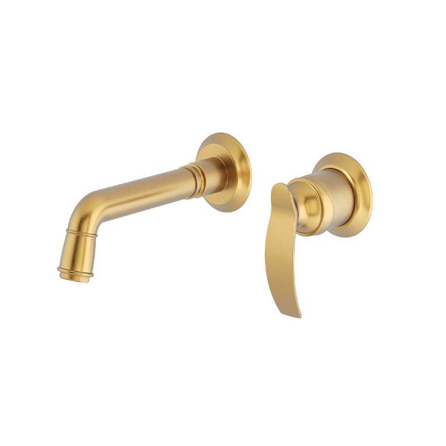 تصویر  شیر روشویی دو تکه توکار شودر مدل گلوریس BRASS رنگ طلا مات
