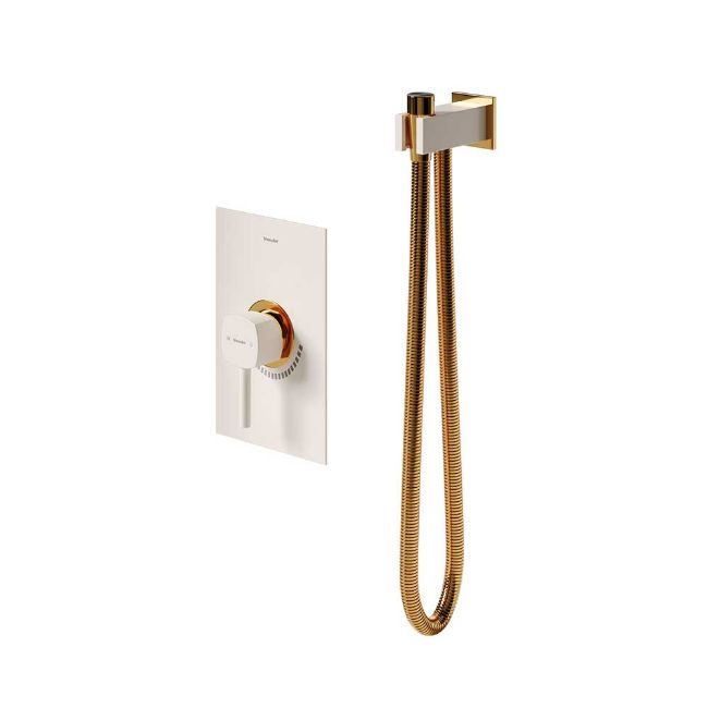 تصویر  شیر توالت توکار شودر مدل رومر BRASS رنگ شیری طلا