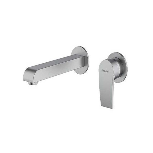تصویر  شیر روشویی دو تکه توکار شودر مدل رومر پلاس BRASS رنگ کروم مات