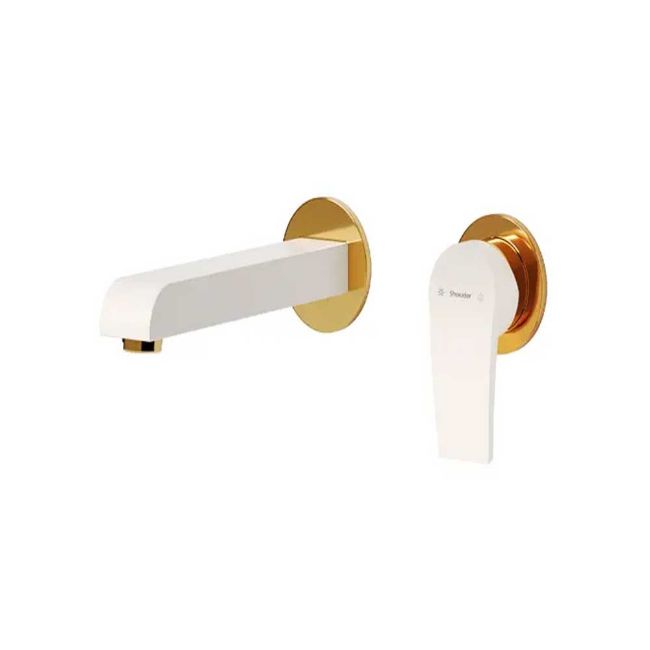تصویر  شیر روشویی دو تکه توکار شودر مدل رومر پلاس BRASS رنگ شیری طلا