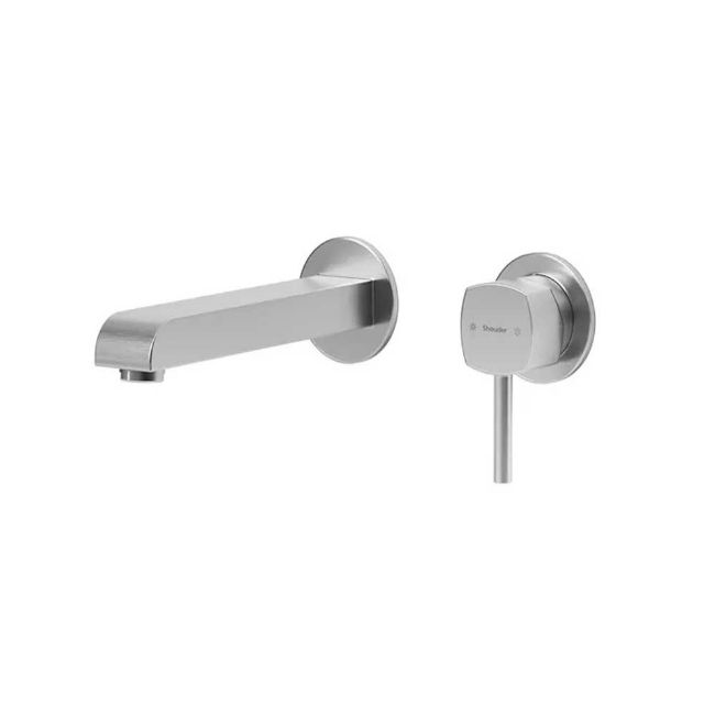 تصویر  شیر روشویی دو تکه توکار شودر مدل رومر BRASS رنگ کروم مات