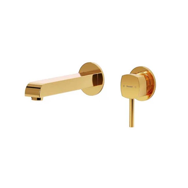 تصویر  شیر روشویی دو تکه توکار شودر مدل رومر BRASS رنگ طلا