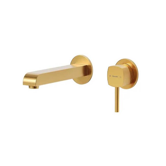 تصویر  شیر روشویی دو تکه توکار شودر مدل رومر BRASS رنگ طلا مات