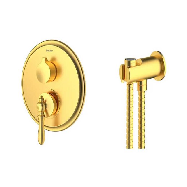 تصویر  شیر توالت بیده شودر مدل زیگموند BRASS رنگ طلا مات